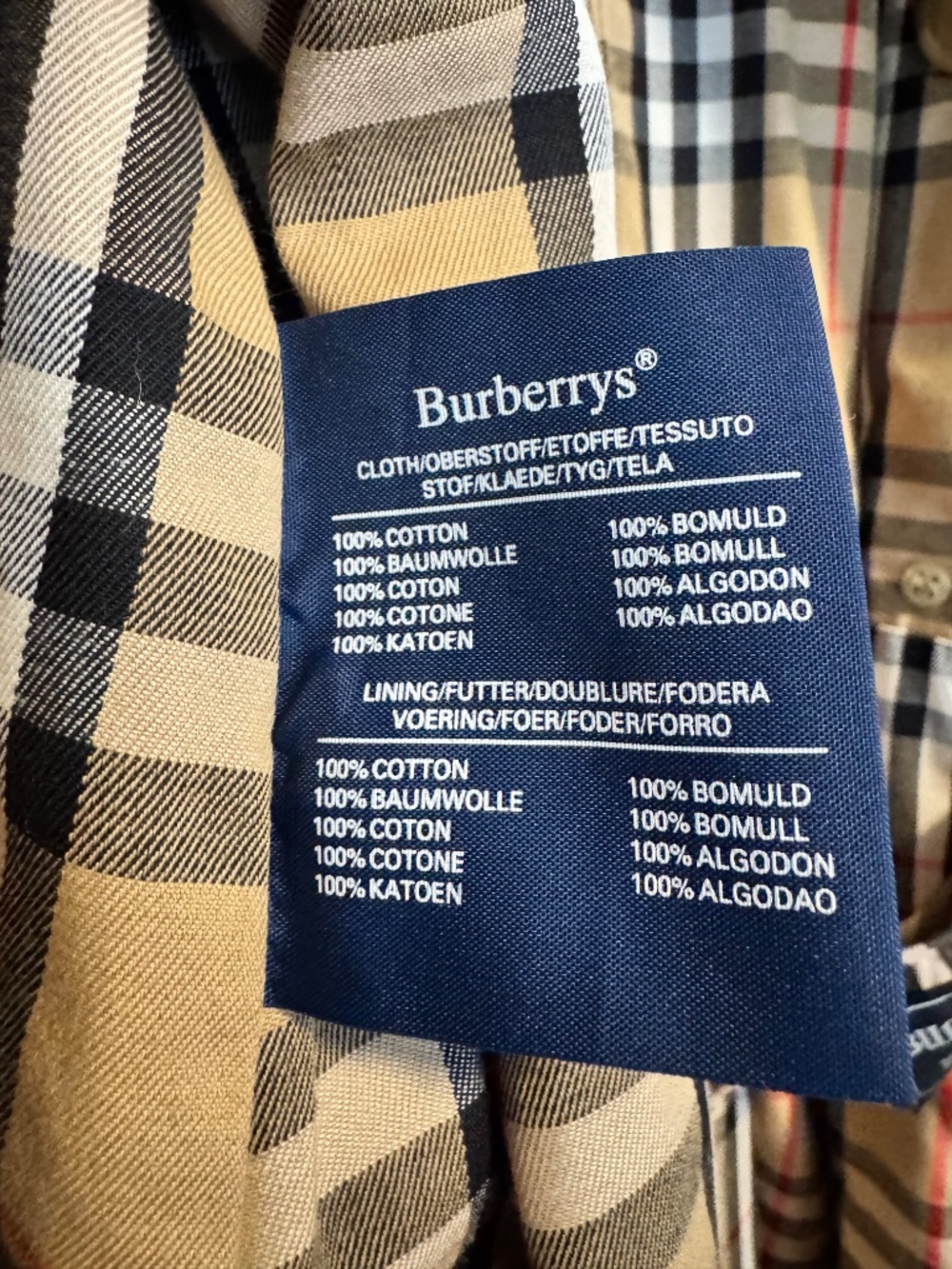 AUTHENTIC Burberry Tan Trench Coat with Check Lining - Picture 6 of 7